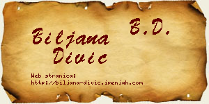 Biljana Divić vizit kartica